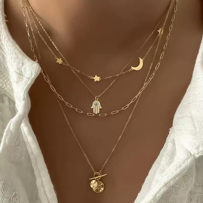 Trendy 4-Layer Chain Necklace