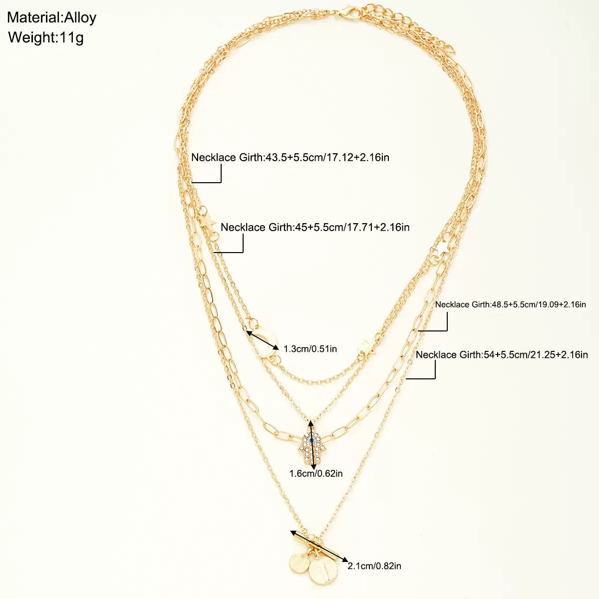 Trendy 4-Layer Chain Necklace
