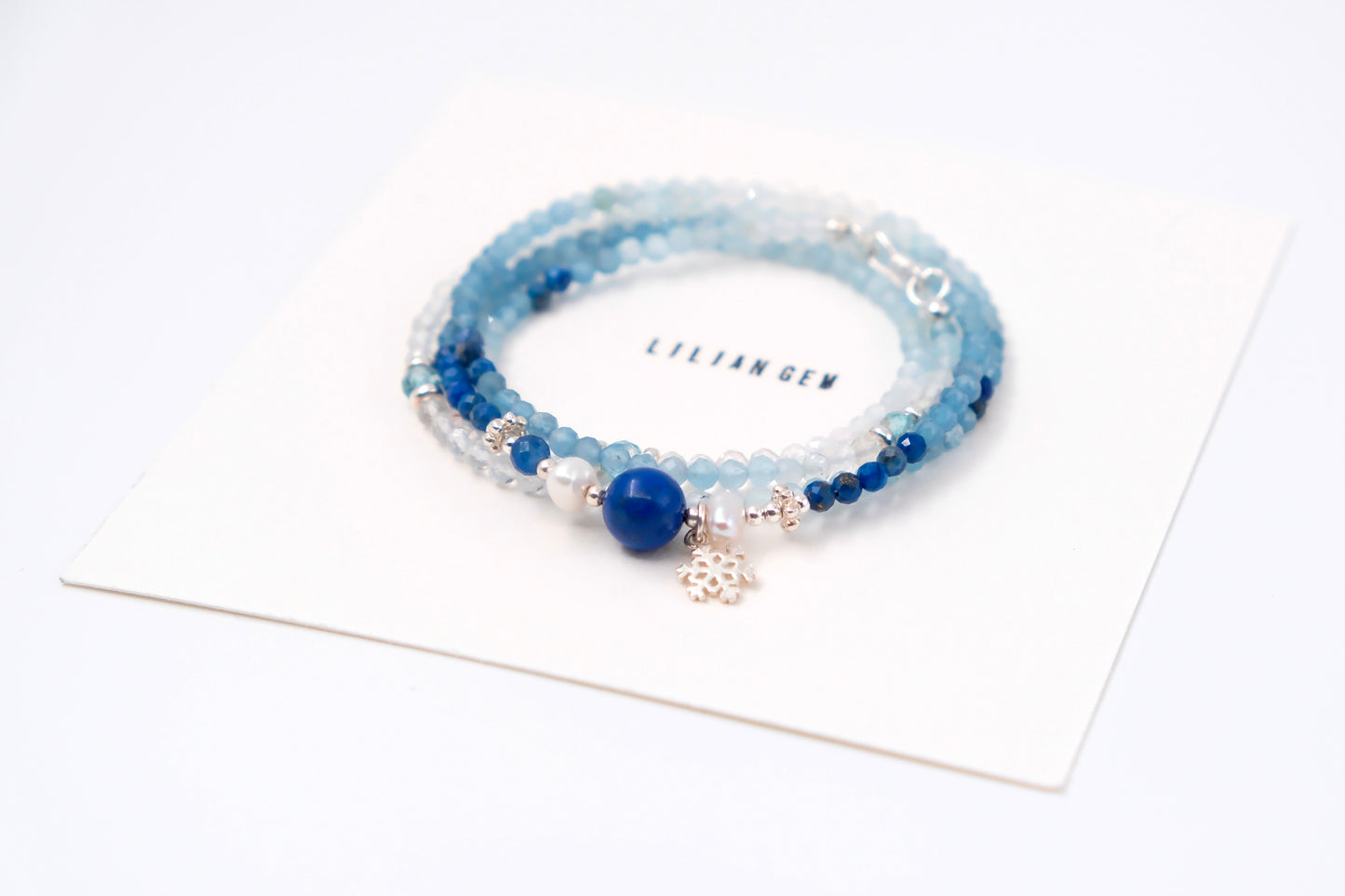 Frozen-Inspired Blue White Crystal Long Necklace – Icy Elegance