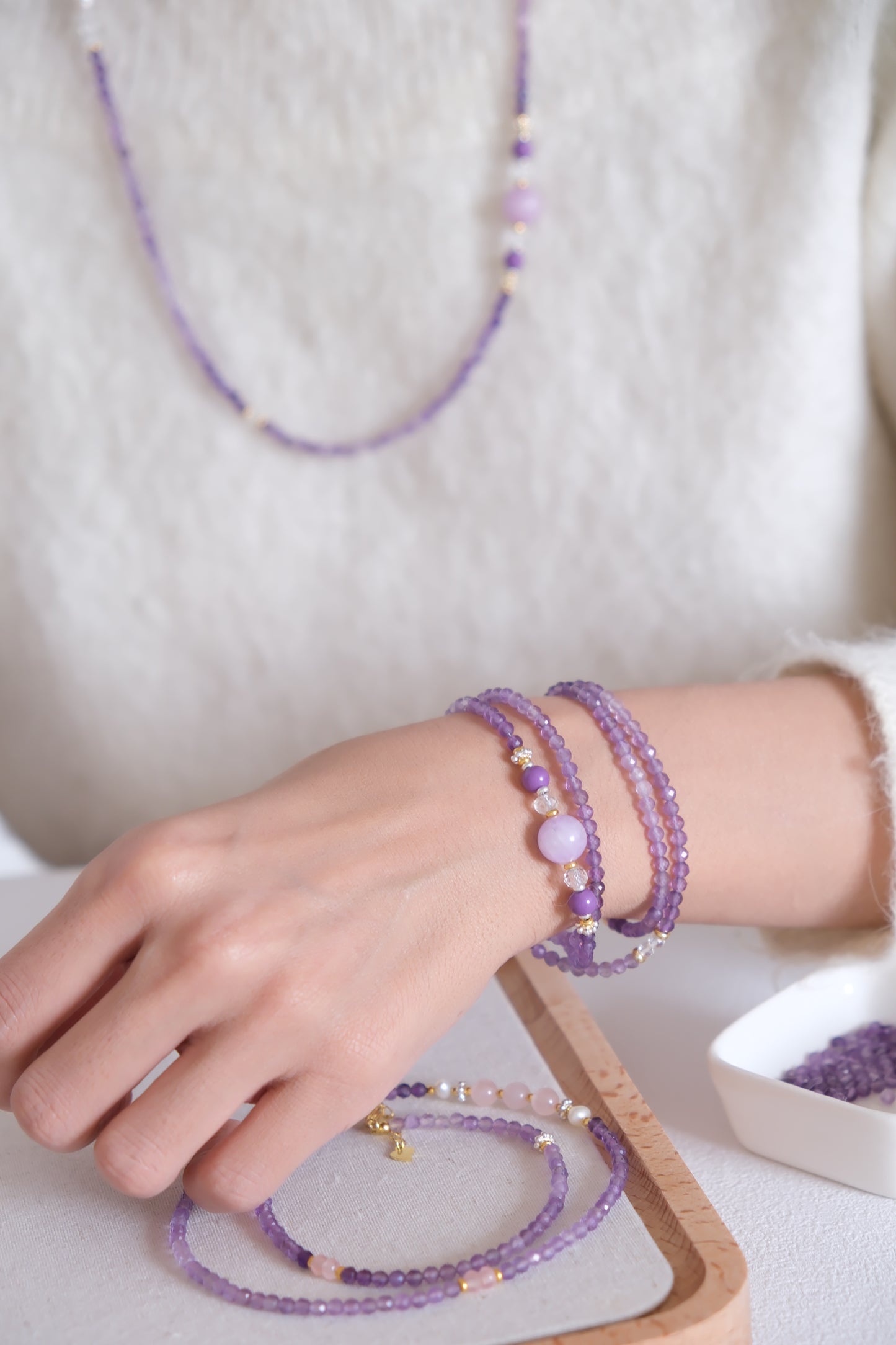 Amethyst Healing Long Necklace – Tranquility & Clarity