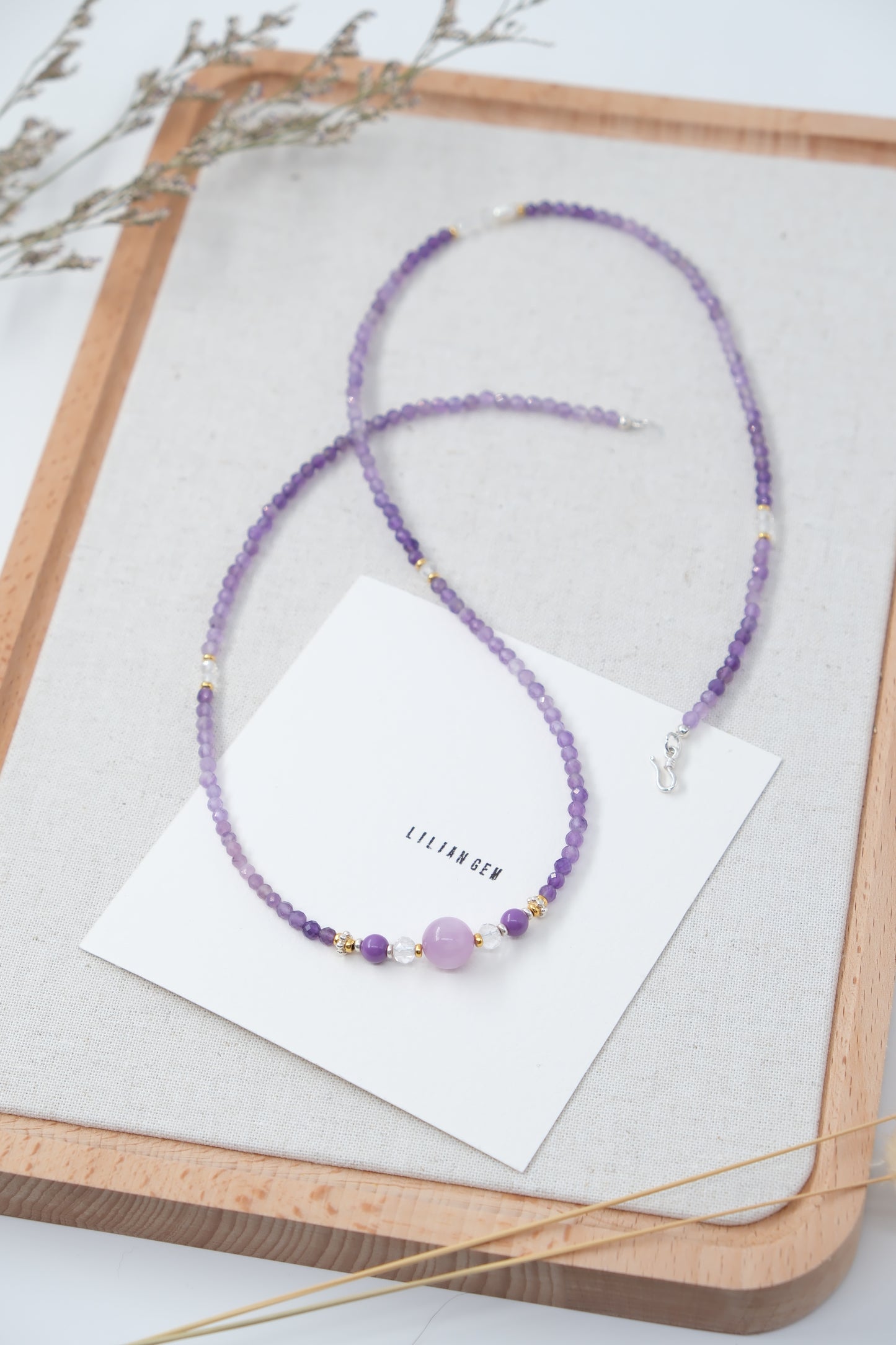 Amethyst Healing Long Necklace – Tranquility & Clarity