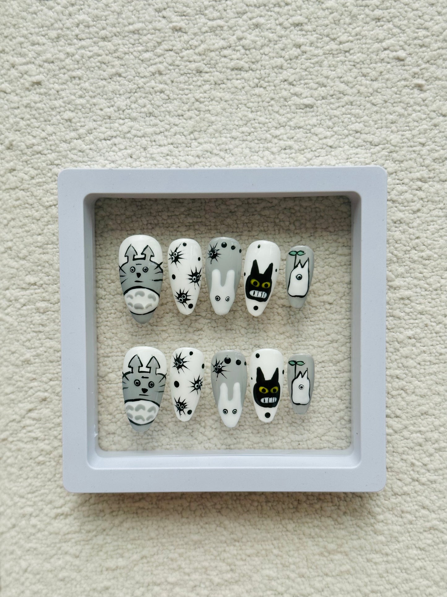 Totoro vs. Coronavirus Halloween Press-On Nails: Whimsical Battle