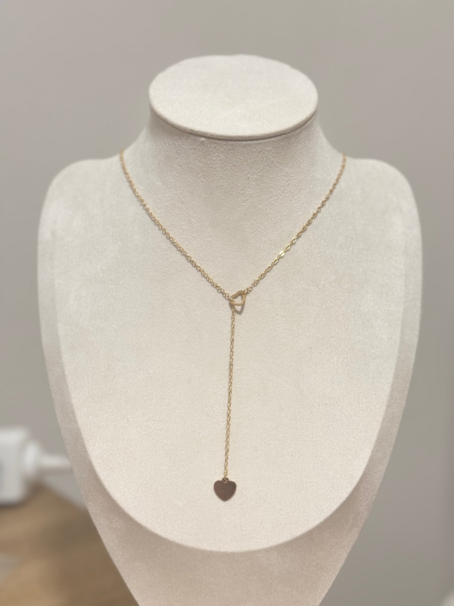 Trendy Two hearts Y Necklace