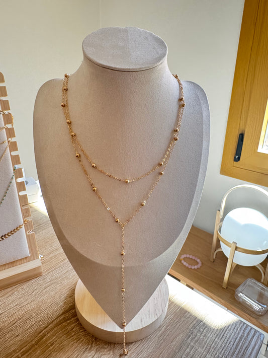 Double-Layer Y-Necklace – Elegant & Modern