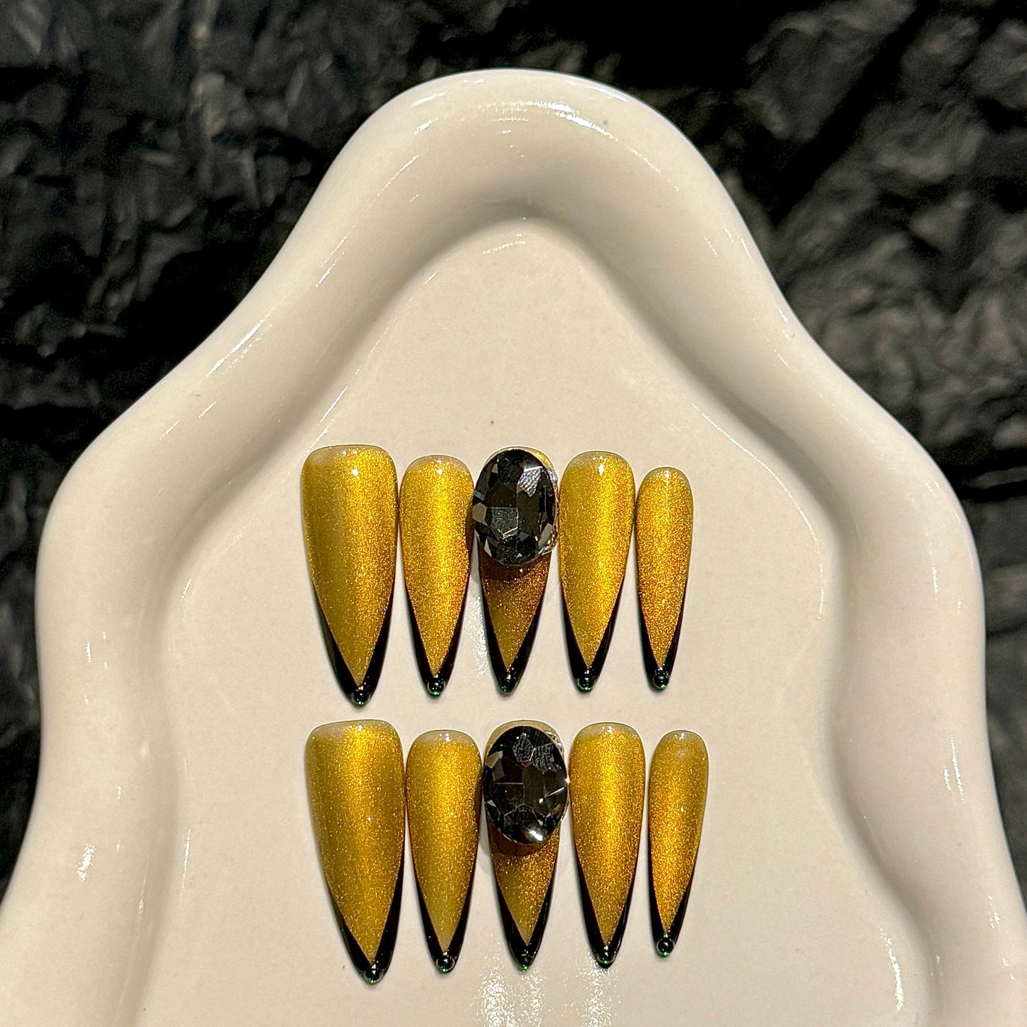 Royal Gold Dagger Nails