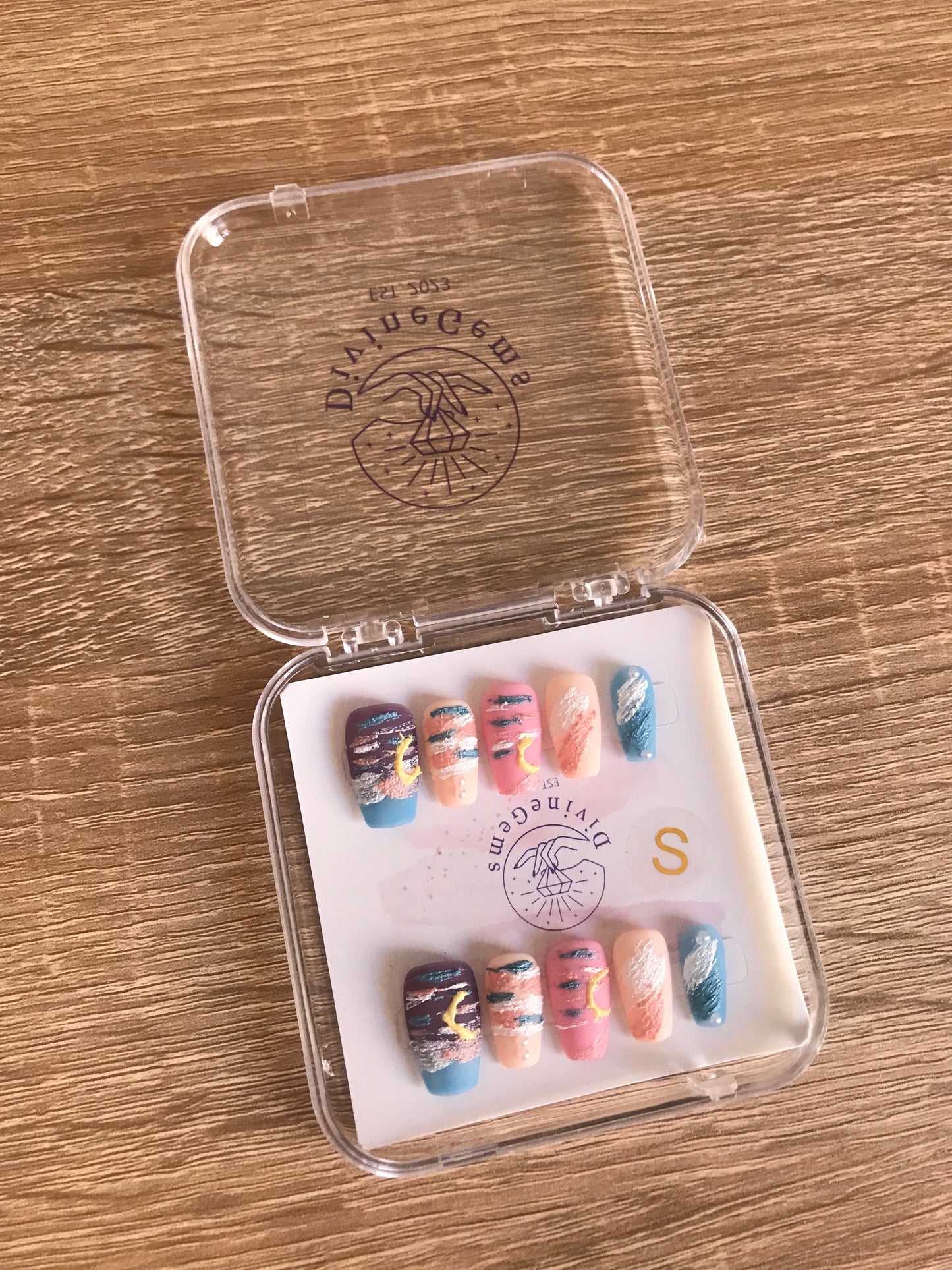 Painted Watercolor Medium Nails