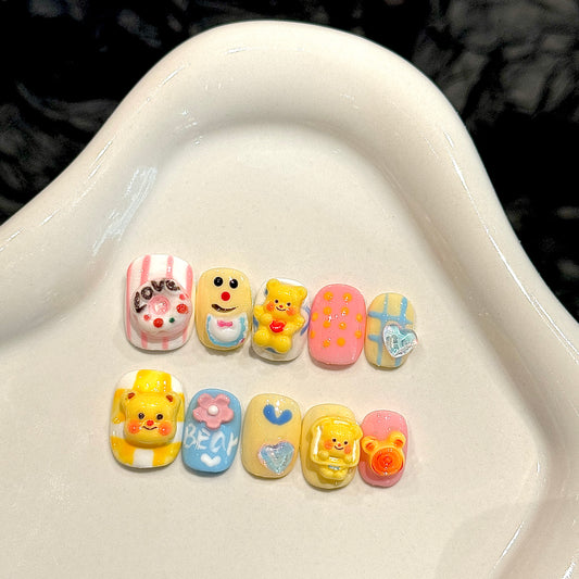 Honey Bear Short Nails