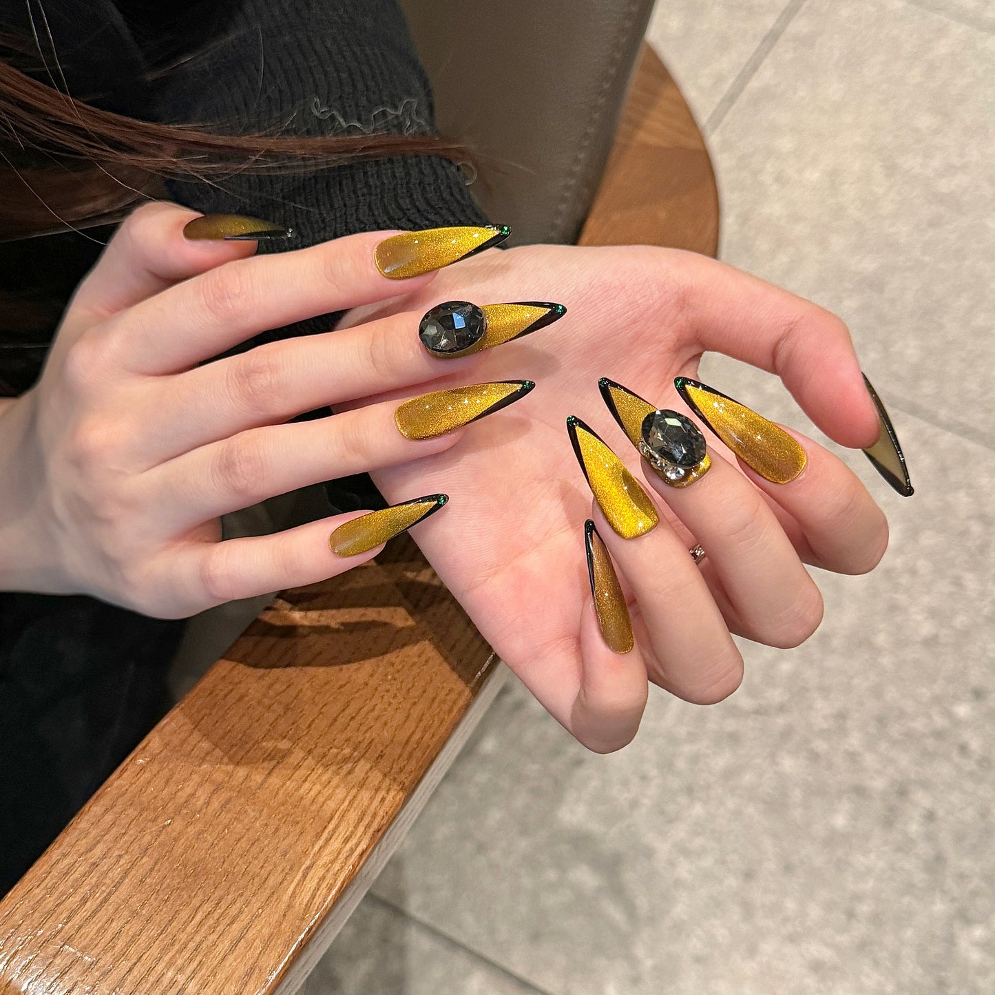 Royal Gold Dagger Nails