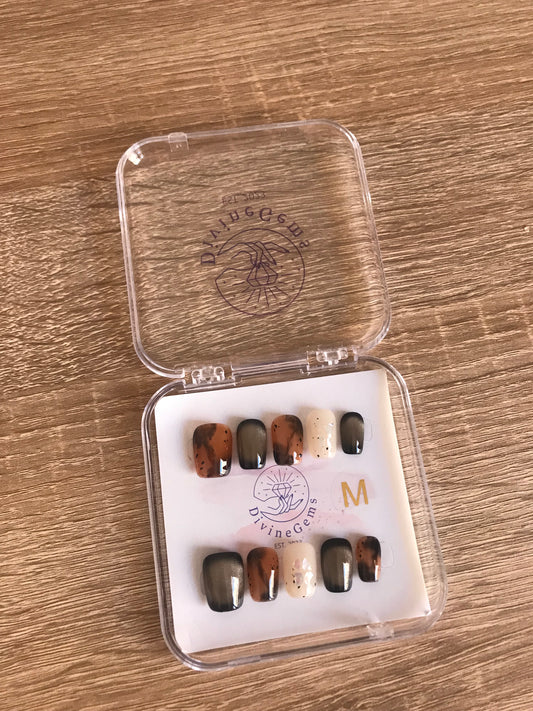 Amber Smoke Short Nails