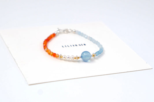 Bracelet en cristal d'harmonie de Dunhuang – Bleu (calme et clarté), Orange (créativité et joie), Transparent (équilibre et guérison)