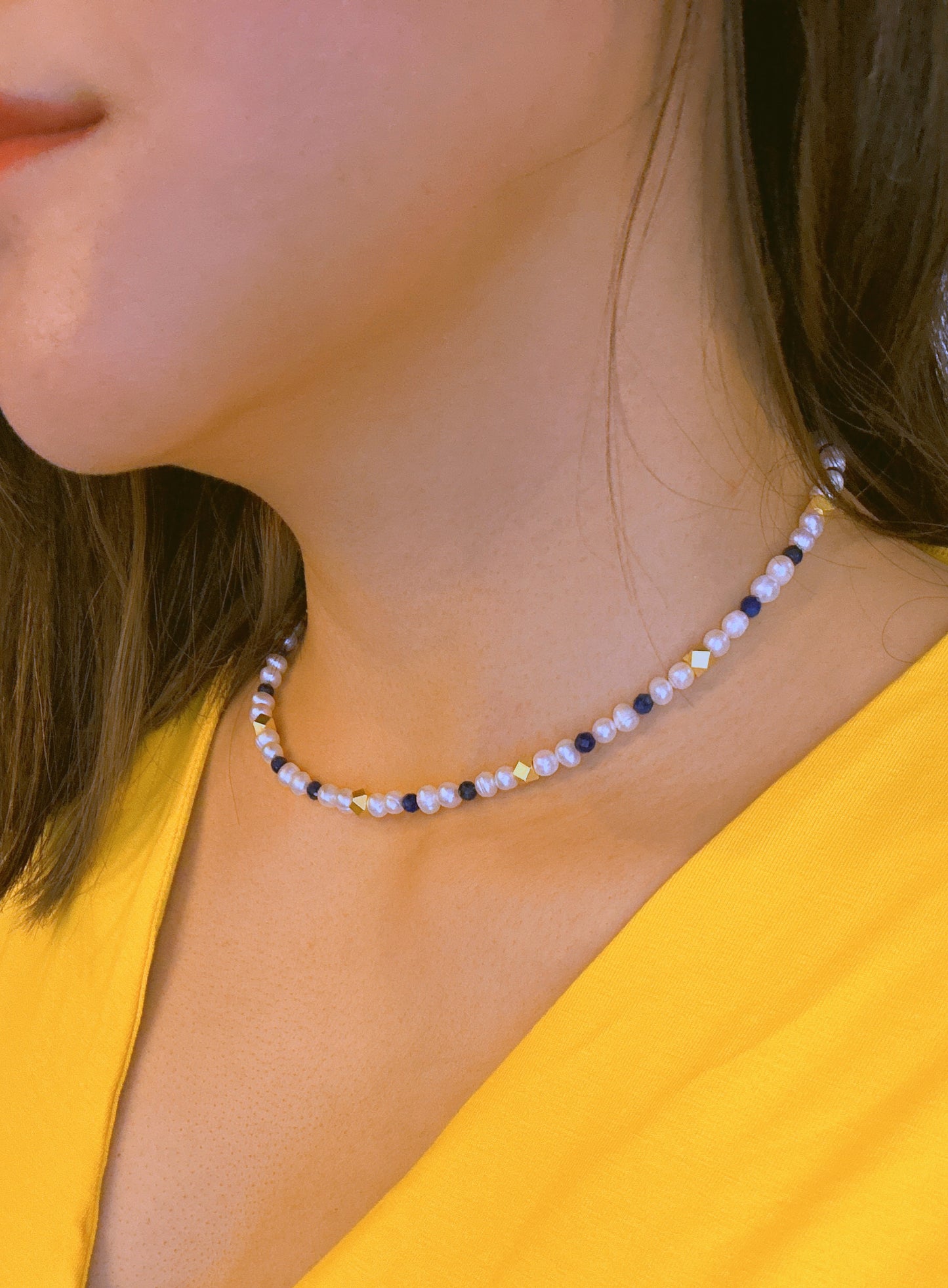 Élégance océanique : collier de perles fait main 