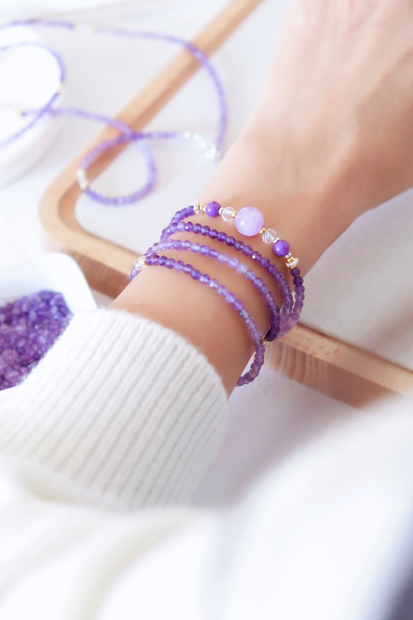 Amethyst Healing Long Necklace – Tranquility & Clarity